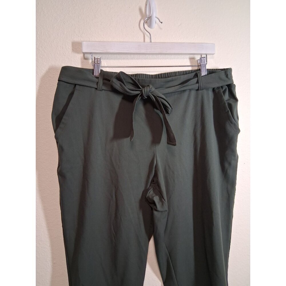 Nicole Miller Dress Pants Business Casual Capris Office Green Size XL - Picture 2 of 5